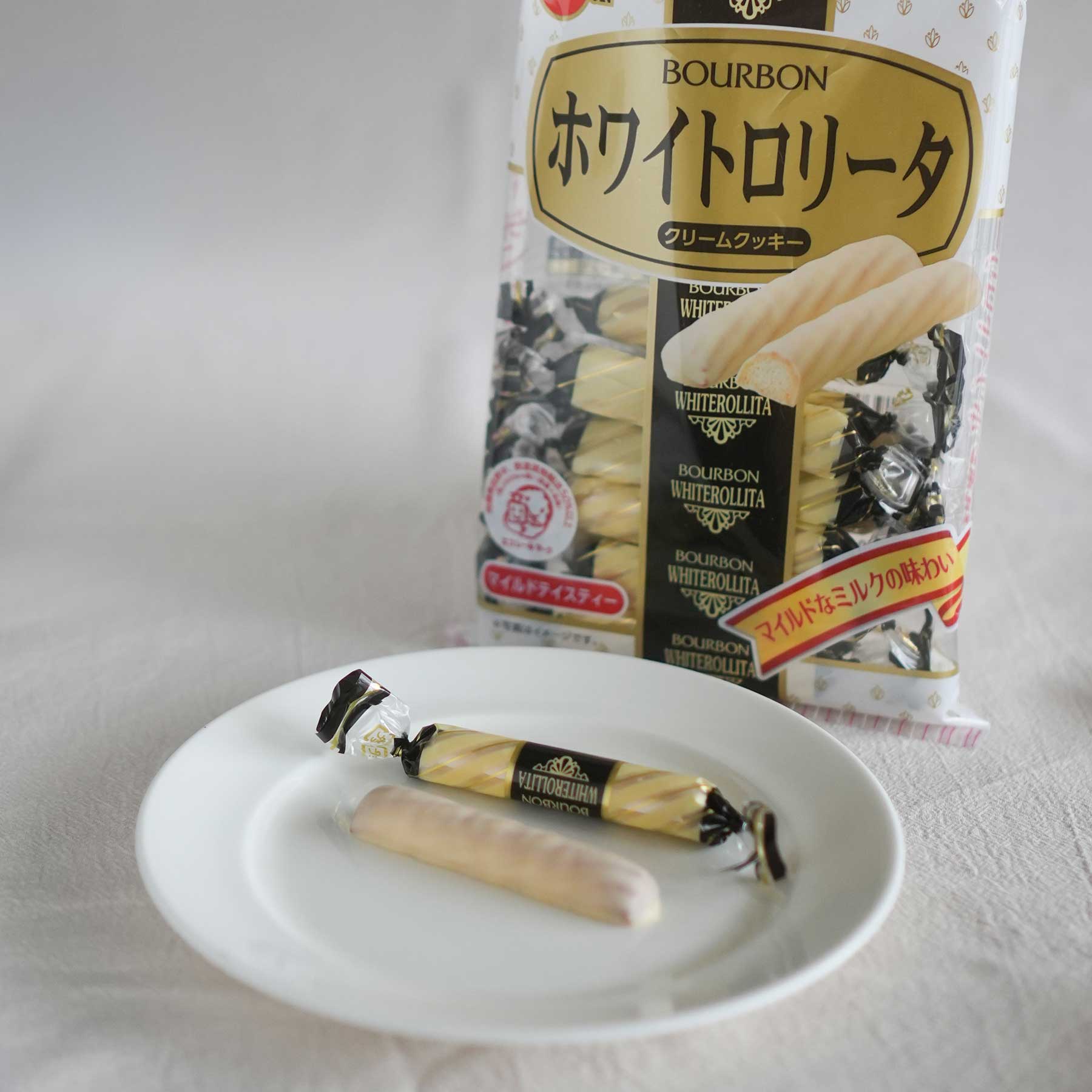 BOURBON White Rollita Japanese White Chocolate Cookie